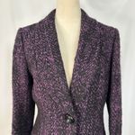 Tahari Arthur S. Levine Blazer Women's 6 Purple Black Tweed One Button‎ Career Photo 1