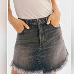 Free People Bailey Maverick Mini Skirt Women's Size 30 Frayed Raw Hem Denim Photo 0
