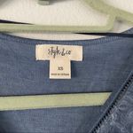 Style & Co Blue floral bell sleeve top Photo 5