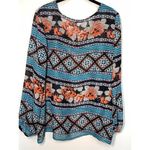 Wet Seal  Women's Floral V Neck Tie Balloon Sleeve Blouse Multicolor Size 1X Photo 6