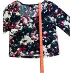 AQUA  Floral Print Long Sleeve Stretch Crop Top Size Medium Photo 1
