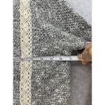 Chico's  Women's Knit Blazer Gray Crochet Marled Open Front Size 1 Fringe Hem Photo 10