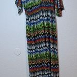 Cristinalove Colorful Maxi Dress Green Blue Red Boho Bohemian Smocked Empire Waist XL Photo 0