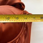 Chic rusty Orange Satin Corset midi Dress cowl neck M Size M Photo 6
