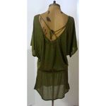 prAna NWT New Saida Kaftan Dress Coverup S Cargo Green Dolman Sleeves Dark Photo 6