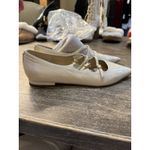 Sam Edelman Size 7 Ivory Leather Cass Strappy Ballet Flats Mary Jane Display Photo 2