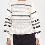 ZARA pom Pom ruffle Textured Blouse Photo 0