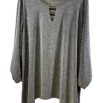 Fortune + Ivy Gray Keyhole Tunic Top, Long Sleeve, Plus Size XXL Photo 0