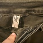 Ethyl Olive Green Frayed Hem Embroidered Skinny Jeans Size 2 Photo 5