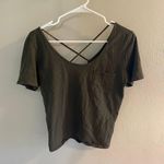 Forever 21 Dark Green  Cross Back Short Sleeve Shirt Photo 0