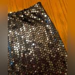 Cache  Black Sequin Encrusted Lined Mini Pencil Skirt Size Small Vintage 1970s‎ Photo 7