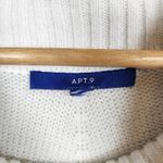 Apt. 9  Cowl Neck Chevron Sweater M White Gray Soft Cozy Tunic Knit Hygee Cozycore Photo 2