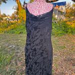Vintage Eva Blue Black Burnout Velvet Maxi Dress Goth Whimsygoth Boho‎ Size 8 Photo 1