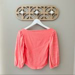 Free People  Day Lilly Balloon Sleeve Coral Top Sz XS Photo 5