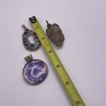 Lot Of 3 Costume Jewelry Pendants / Charms Jewelry Fixings Handmade Stone /Glass Photo 6