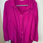 Monday swimwear linen Barcelona button down top size M Pink Size M Photo 0