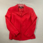 Kasper Blazer Women 6P Red Open Front Lined Shoulder Pads Preppy Office Holiday Photo 6