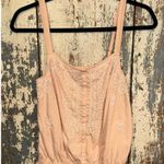 American Eagle  Outfitters AE Women's Embroidered Tank, Peach size Large Photo 0