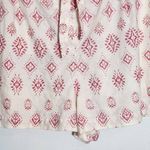 Artisan NY Cream and Red Linen Shorts Size XL Linen Paper Bag Waist Shorts Photo 4