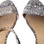 J.Crew  Lizard Snake Print Leather Block Heel Strappy Sandal size 8.5 Gray Cream Photo 7