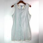 Cello M Sleeveless Light Blue Raw Hem Denim Mini Dress Photo 10