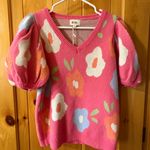 Pink Petal Pop Puff Sleeve Sweater Size Small Photo 3