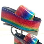 Shane Justin Rainbow Platform Glitter Sandals Size 39/ US 8.5 Red Photo 0