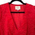 McGuire Denim MCGUIRE Polka Dot Peplum Blouse Red Small Photo 2