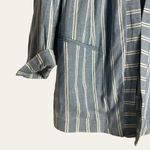 Chico's Chico’s Blue Striped Cotton Lightweight Blazer Jacket Size Large Photo 4