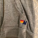 Aviator Nation Light Grey Rainbow Bolt Zip Up Hoodie Photo 5