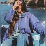 Amuse Society x beachly womens small medium quilted blue jacket new relaxed Photo 0