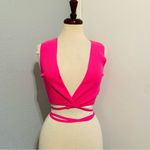 ZARA ‎ Women Bloggers Favorite Pink Sleeveless Knotted Waist Knit Top Size Large Photo 5