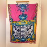 Shawl Wrap Scarf Sarong Baroque Ornate Vase Floral Gold Pink Large Photo 1