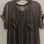 Free People Raving Rayon Utility Romper Washed Black Jumpsuit Size Small Photo 3