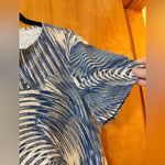 Chico's Chico’s Blue Short Sleeve Top Brushstroke Abstract Art All-Over Print Shirt 3 Photo 2