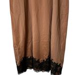 Vintage Herson Kickernick Slip Dress Silky Nylon Lace Trim 80s Size Small Tan Photo 7