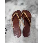 Tory Burch  Leather Logo Thong Sandals – Tan/Beige – Women’s 8M – Made in Brazil Photo 6