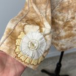 Indigo Moon Vintage Moon Tan Tie Dye Floral Applique Sequin Boho LIned Jacket sm White Photo 5