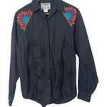 Wrangler Vintage  Authentic Country Cowgirl Western Button Up Top Shirt Size M Photo 0