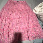 J.Crew  pink floral block print tiered full lined cotton midi skirt size XS Photo 7
