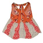 Free People Dream Darlin orange floral print v-neck halter tank top women’s L Photo 3