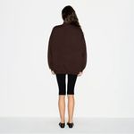 SKIMS  Boyfriend Fleece Oversized Half-Zip Pullover In Espresso Photo 4