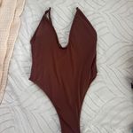 Brown Deep V One Piece Photo 3