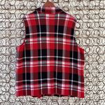 CHAPS  Buffalo plaid asymmetric zip vest black red 1X Photo 3