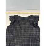 Loft  NWT Black Windowpane Plaid Flutter Sleeve Shift Mini Dress 16 Plus $89 Photo 11