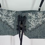 Free People  Blue Jeans Embellished Harness Top Size Large NWT Photo 3