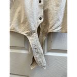 Cabin creek  Linen Blend Zebra Embroidered Button Front Waist Tie Top Large Y2K Photo 7