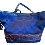 Coach Sequin Trim Signature Monogram Shoulder Bag Photo 0