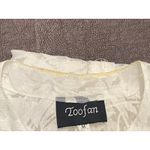 White Unconventional Lace Sheer Tunic w/ Mother of Pearl Buttons (M) Linen Blend Size M Photo 7