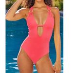 BECCA by Rebecca virtue  Sz S Grapefruit Line In Sand One Piece Swimsuit NWT Photo 0